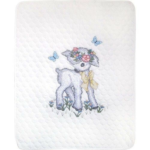 Cross Stitch Kit ~ Janlynn Vintage Lamb Baby Quilt #7014