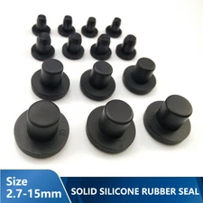 2.7-15mm Black Solid Silicone Rubber Seal Hole Plugs Blanking End Caps Seal Bung