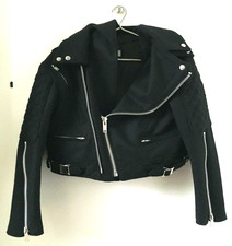 Black Wool Jun Takahashi Undercover Undercoverism Biker Riders Cropped Jacket M