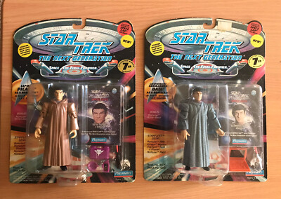 1994 Playmates Star Trek TNG Data & Picard as a Romulan Action Figures Lot of 2
