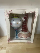 NIB Members Mark Giant 15" Santa and Snowman Character Head Ornaments