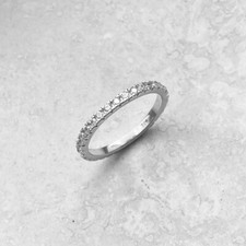Sterling Silver Eternity CZ Ring, Wedding Band, Silver Rings, Stackable Bands