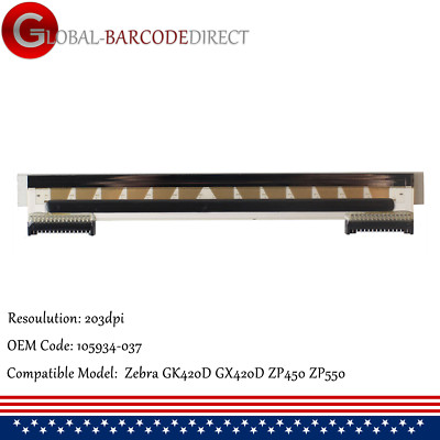 105934-037 Printhead for Zebra GK420D GX420D ZP450 ZP550 Printer 203dpi