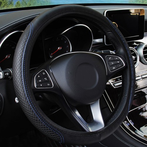 1x Leather Auto Car Steering Wheel Cover Good Grip Accessories For 15"/37-38CM - Picture 22 of 22