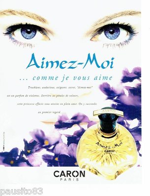 ADVERTISEMENT ADVERTISING 106 1998 Caron perfume woman ''Aimez -moi''