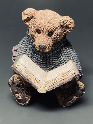 Vintage Boyds Bears Bailey, Bär liest das Buch ''Teddi Buch» Figuren Deko | #323