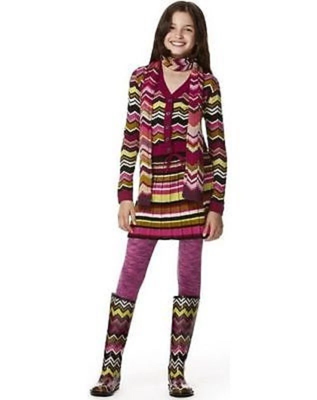 MISSONI for Target Girl’s Sz XL Passione Pleated Sweater Skirt Purple Stripe NWT - Image 3 of 4