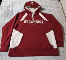 VTG Oklahoma Sooners Nike Hoodie Mens M Center Swoosh Embroidered Football