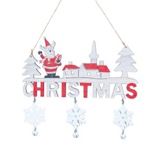 Wooden Christmas Door Hangings Door Decoration 2022 For Home Happy New Year