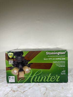 Hunter Stonington Bronze Ceiling Fan With Light Model 21361 NEW