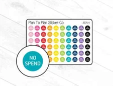 2375-4~~No Spend Dots Planner Stickers.