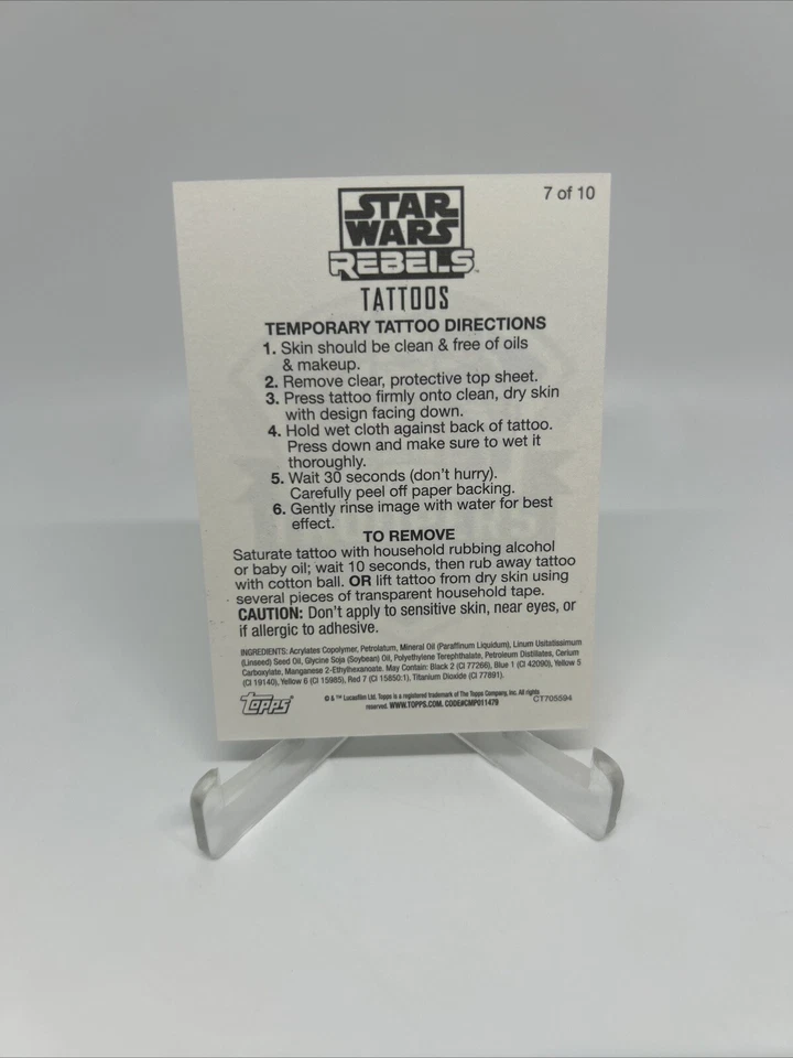 2015 Topps Star Wars Rebels Imperial Force Stormtrooper Temporary Tattoo #7 - Image 2 of 4