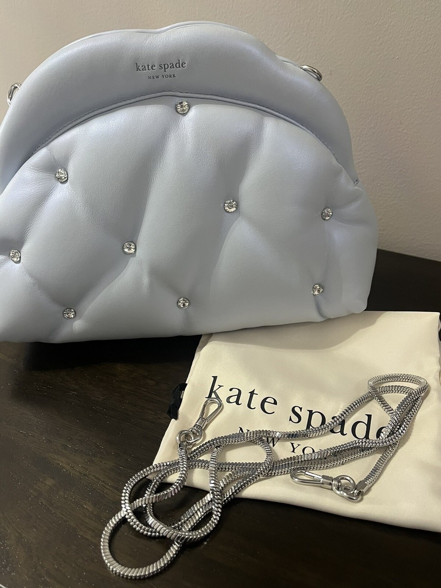 NWT Kate Spade Novelty Shade Pearlized Quilted Leather Cloud NWT Kate Spade Novelty Shade Pearlized Quilted Leather Cloud