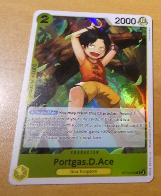 ONE PIECE ENGLISH CARD GAME HOLO CARDS PORTGAS.D.ACE ST13-010 ST EN MINT