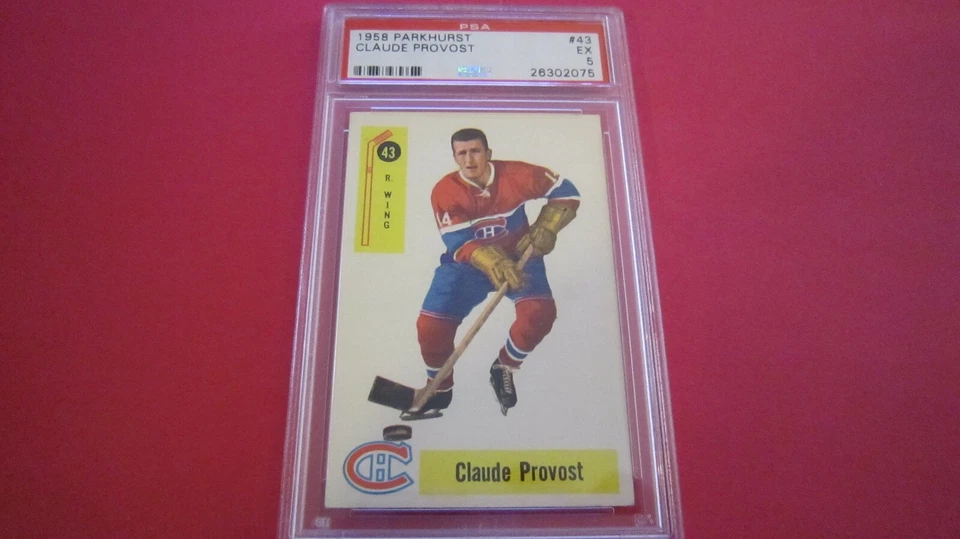 Claude Provost Parkhurst 1958 #43 Canadiens PSA 5 Foto 2 de 4