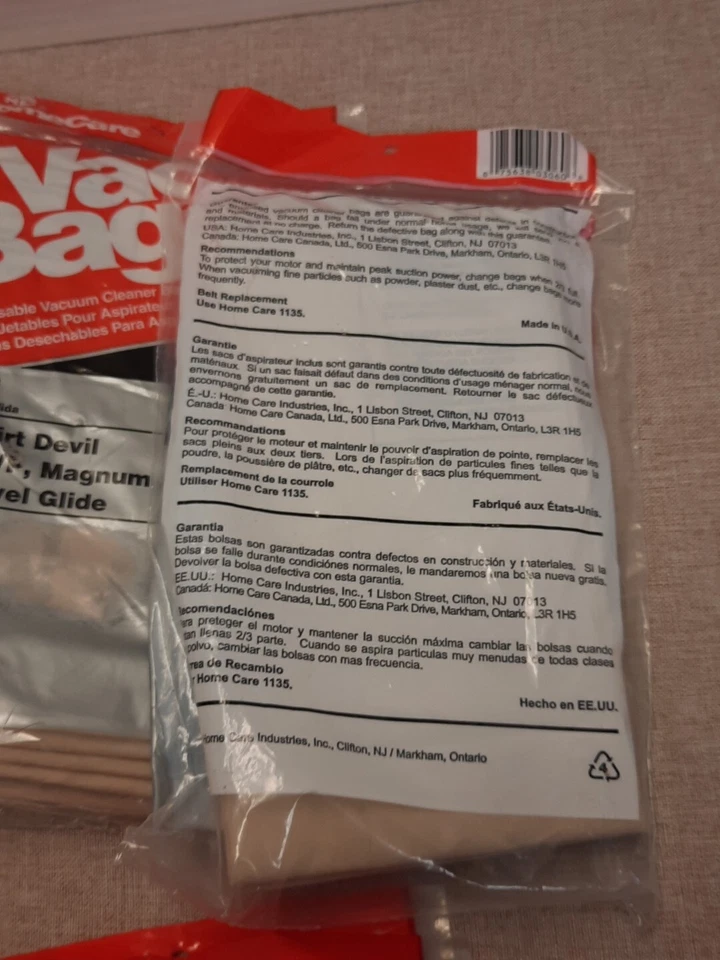 Vacuum Bags Home Care Type U  Royal Dirt Devil, Ultra / Magnum MVP Lot Of 5 - Image 3 of 4