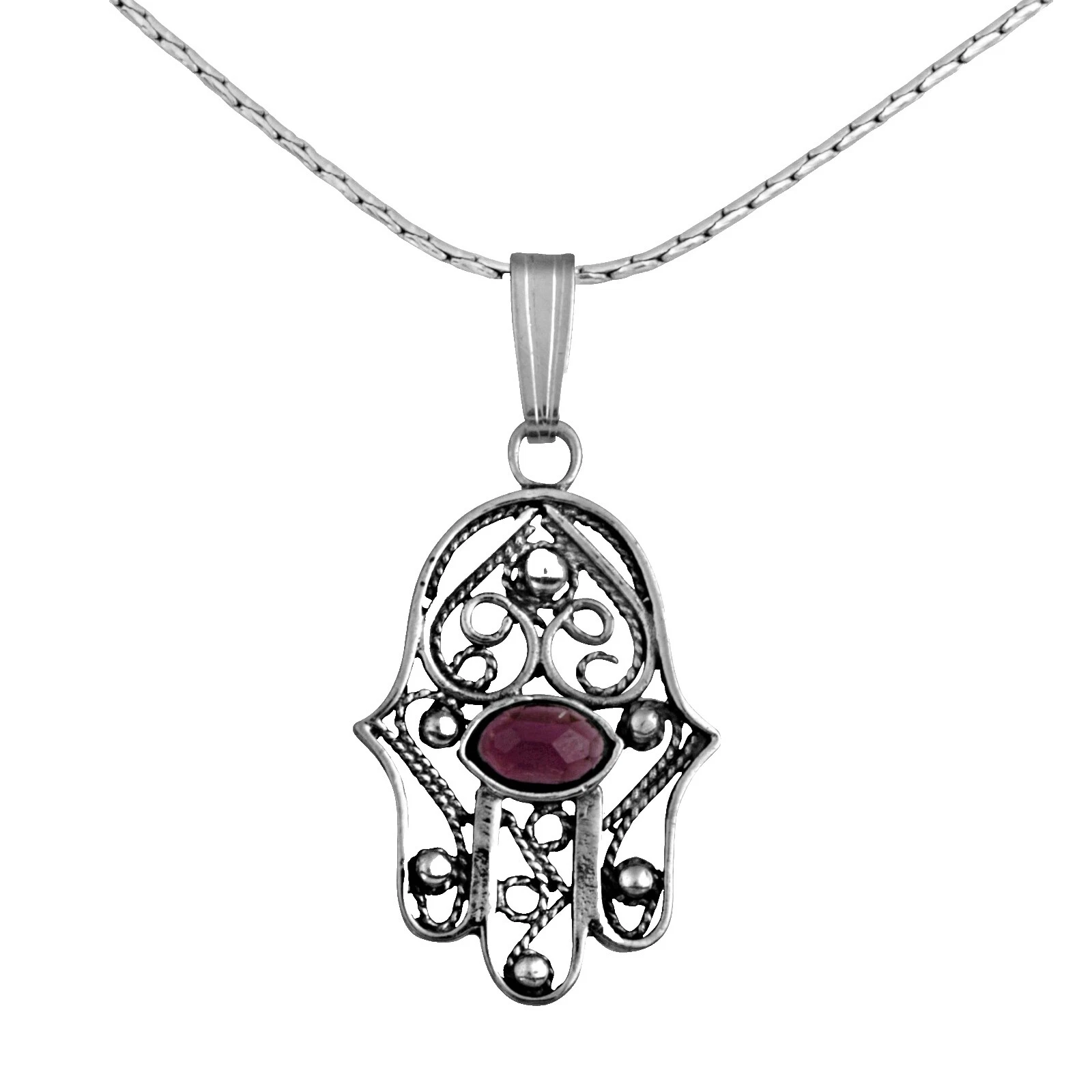 Piedra granate Plata Esterlina Collares y colgantes hechos a mano