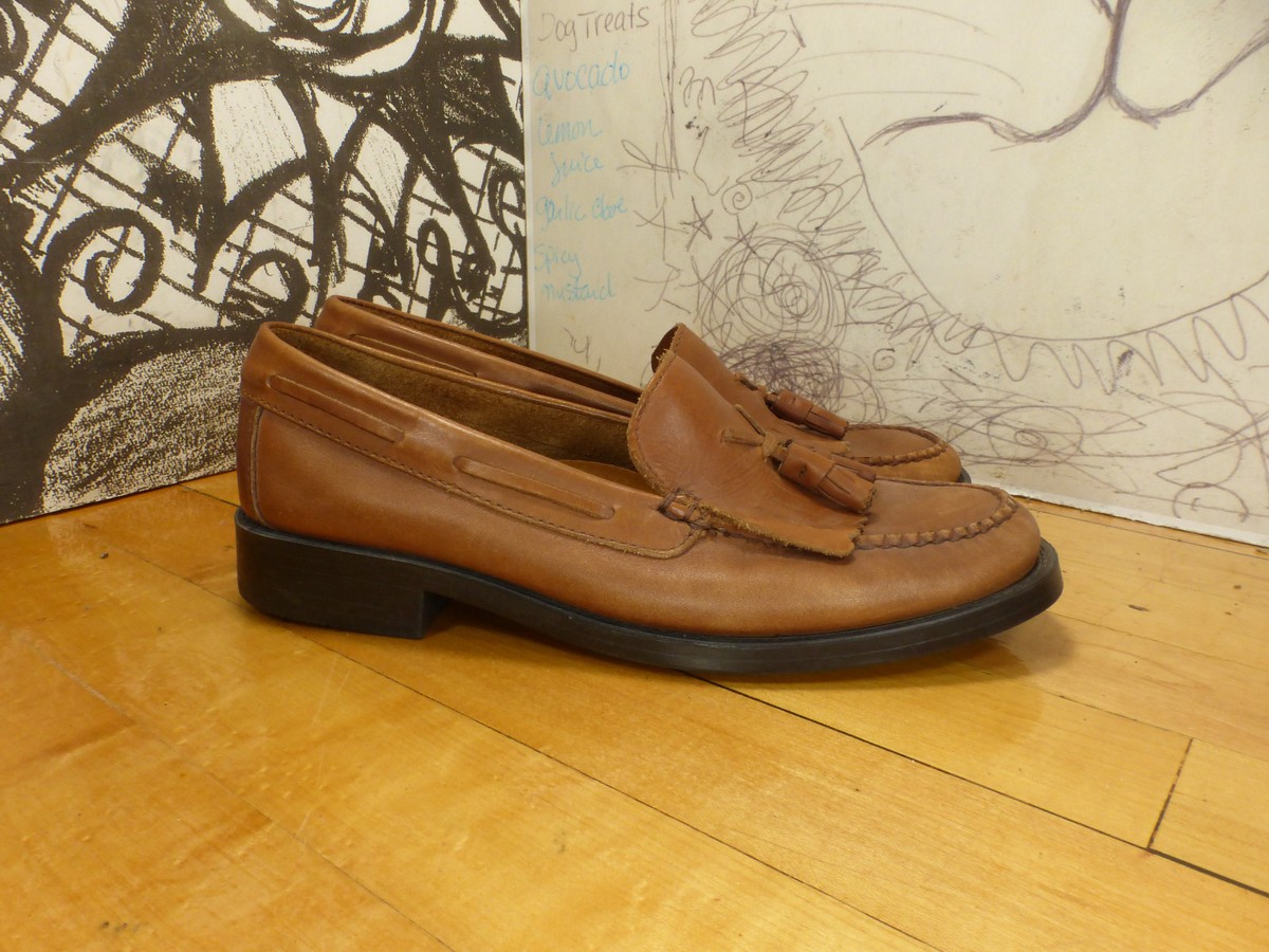 Bass Weejuns Brown Leather Kiltie Tassel Loafers Men display picture 3