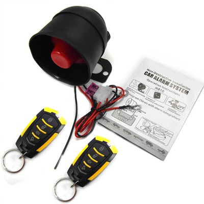 Car Security System Alarm with 2 Controllers Anti-theft Alarm System 12V C0E8