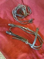 Top Quality Black Leather Weaver Headstall and reins set