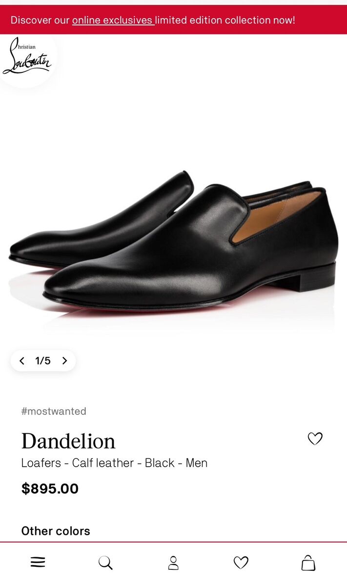 Christian Louboutin men dandelion flat calf Black Dress Shoe Christian Louboutin men dandelion flat calf Black Dress Shoe
