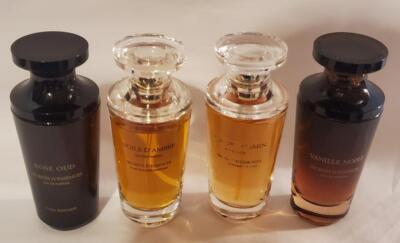 4 *YVES ROCHER* VANILLE NOIRE+ROSE OUD+TENDRE JASMIN+VOILE D' AMBRE PERFUME 50ml