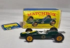 Vintage Matchbox Lesney No. 19 Green Lotus Car With Original Box