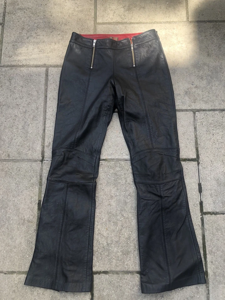 Pantalones de cuero Danier vintage talla 2 años 90 Y2K cintura alta negro pantalón para mujer Foto 2 de 4