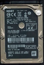 HTS541010A9E662 P/N: 0J38093 MLC: DA5747 THAILAND JAN 2014 HGST 1TB