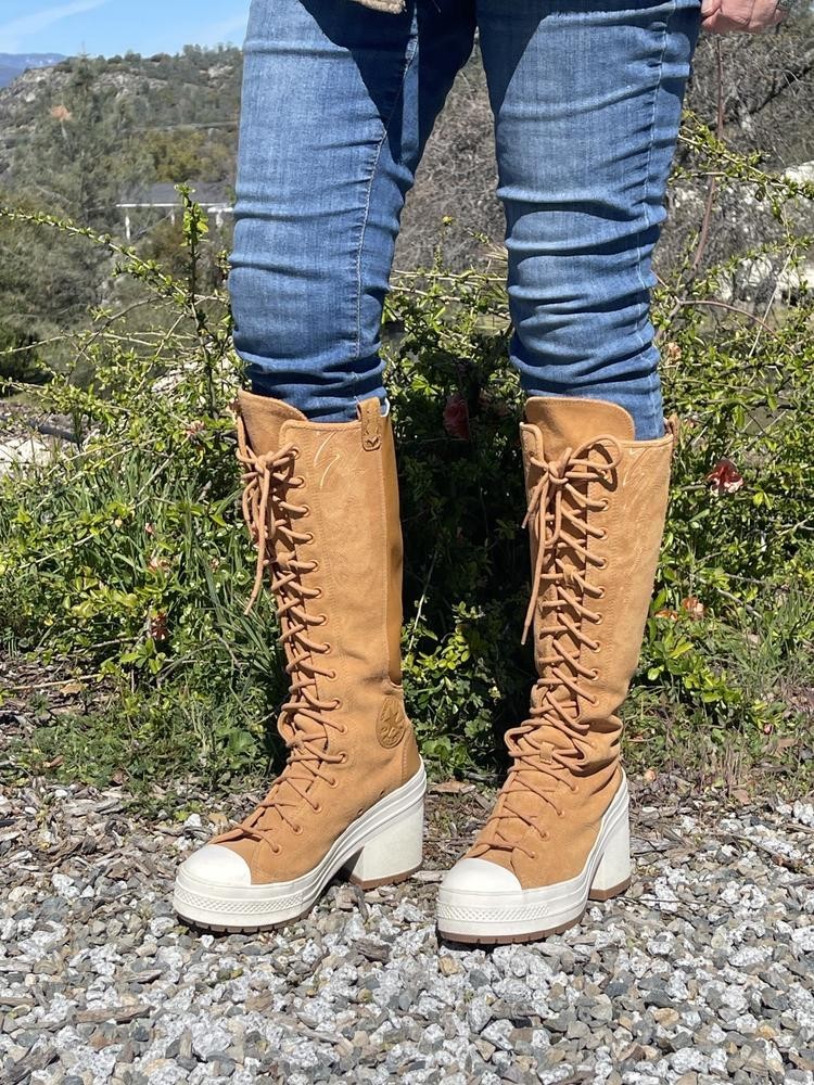 ⭐Converse Chuck 70 De Luxe Heel XX Hi Western Sz 5 Men\'s Shoes Boots Tan A15660C Converse Chuck 70 Western De Luxe Heel XXHi Platform  main image 3