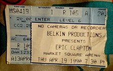 ERIC CLAPTON - JOURNEYMAN TOUR - APRIL 19, 1990 - MARKET SQUARE ARENA IN- TICKET