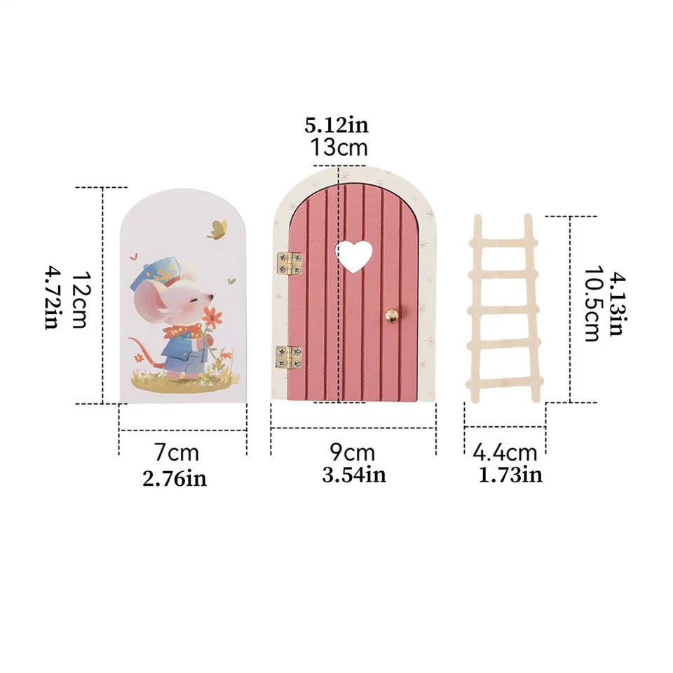 Apertura de puerta Little Magical Fairy de 3 piezas con accesorios/puerta de hadas de dientes Foto 2 de 4