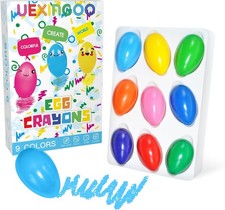 9 Colors Egg Crayons, Palm Grip Washable, for...