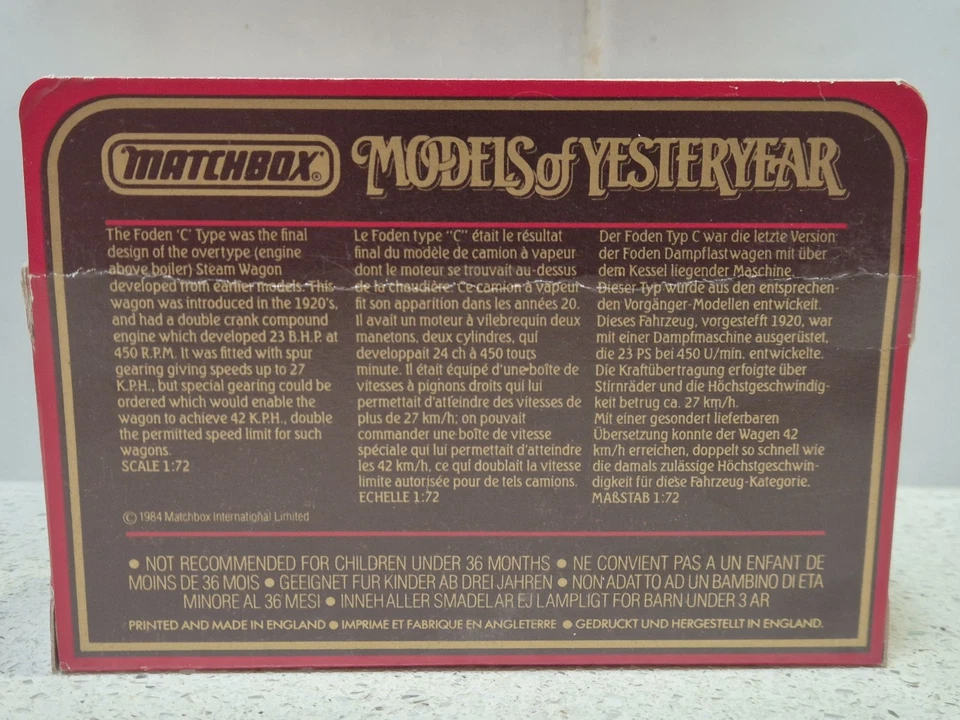 Matchbox Models of Yesteryear Y27 1922 Fodensteam Lorry Ask for Tate & Lyle's  - Image 2 of 4