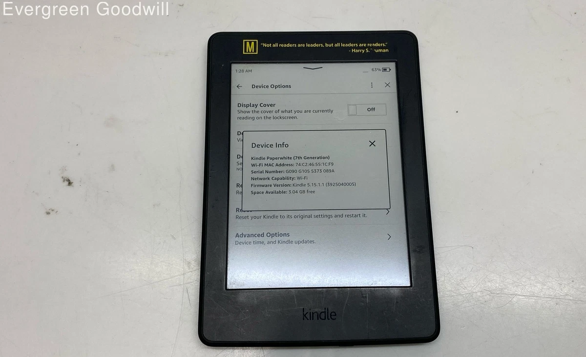 Amazon Kindle Paperwhite 7th Generation White eBook Readers for