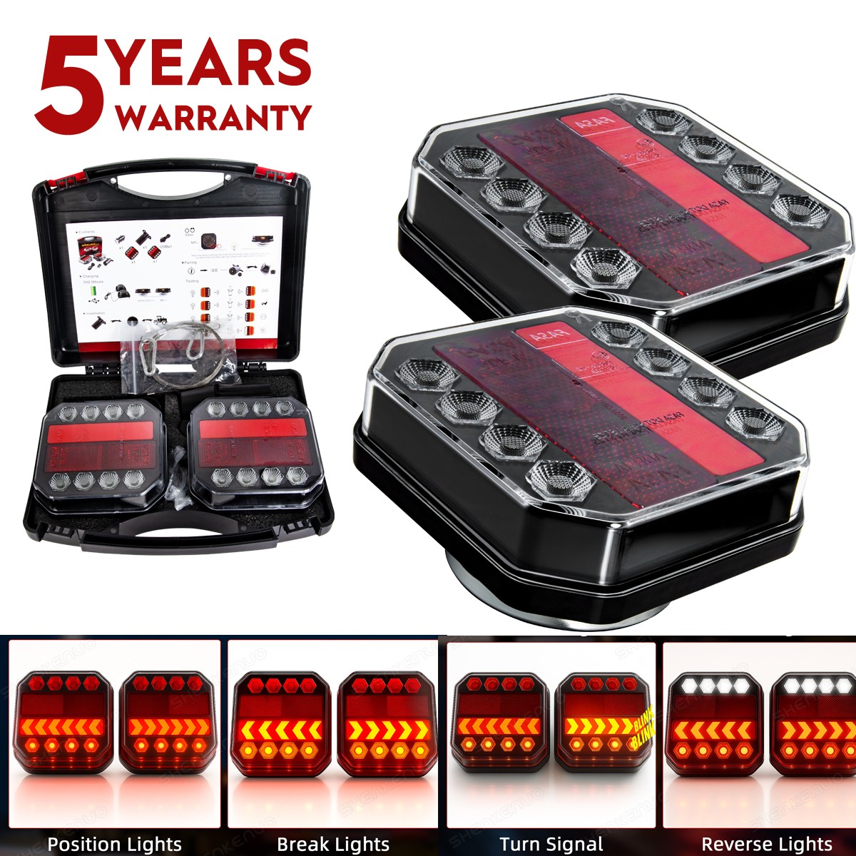 cigarette lighter trailer lights NEW Wireless Magnetic Trailer Lights, Bluetooth Tow Light Kit & USB Car  Charger