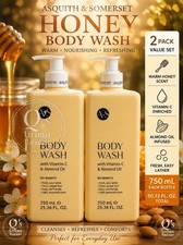 ASQUITH  SOMERSET HONEY BODY WASH 2 PACK 25.36 OZ VITAMIN C ALMOND OIL XL
