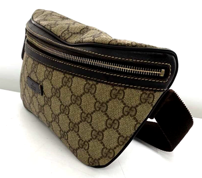 GUCCI GG Beige Waist Pouch Bum Bag Shoulder Belt Pack Women 233269