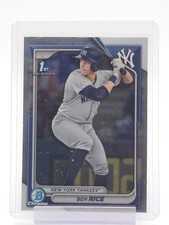 BEN RICE 2024 BOWMAN CHROME 1ST BASEBALL PROSPECT #BCP-186 YANKEES Q7139