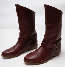 Womens Vintage FRYE Brown Leather Slip-On Riding Campus Boots USA Size US 5.5 M