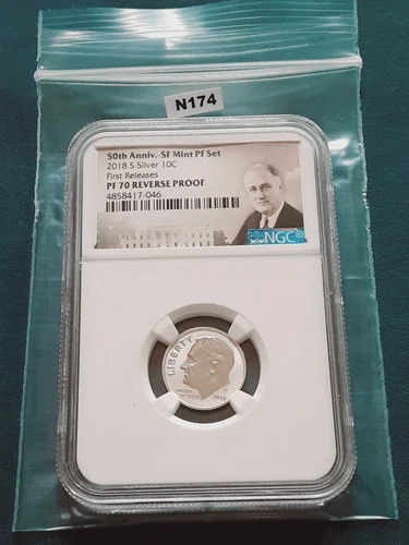 2018 S Roosevelt Silver Reverse Proof Dime NGC PF70 50th Anniversary Set Coin!!