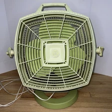 VTG 1970s Sears 3-Speed Floor/Wall Mount Electric Fan Lime Green Retro MCM