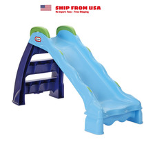 Little Tikes 2-in-1 Outdoor-Indoor Wet or Dry Slide with Easy Storage, Blue, Age