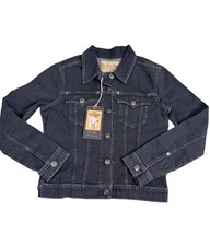 True Religion Youth Denim Jacket Dusty Black L Button-Up Stretch Cotton Comfort