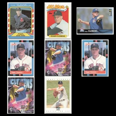 Roger Clemens Lot 8 Baseball Cards  Boston Red Sox Set