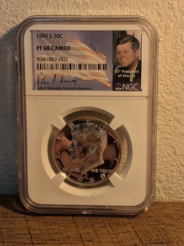 1969-S 50C PF68 CAMEO (Proof) Kennedy Half Dollar