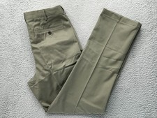  70 New Lands' End Men's Trad Fit No Iron CW PLT Chino Pants Green 35x34