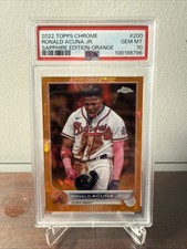 2022 Topps Chrome Sapphire Ronald Acuna Jr Orange Refractor #200