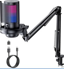 BBEIYY Gaming USB Microphone for PC with Boom Arm/AQ
