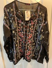  310 Johnny Was Garden Blouse Now 50 off Sz S 46" Bust  NWT FREE SHIPPING